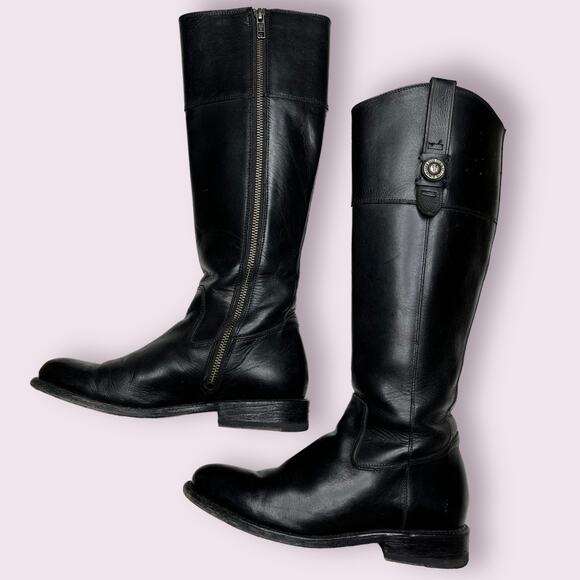 Frye 3476095 Melissa Inside Zip Black Riding Boots - Picture 3 of 9
